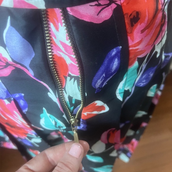 Express 90’s pleated, strapless dress matching belt, Halloween (cyndi lauper?!) - Picture 5 of 7